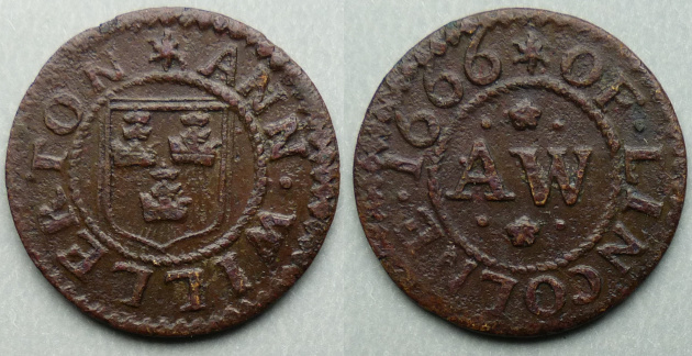 Lincoln, Ann Willerton 1666 farthing